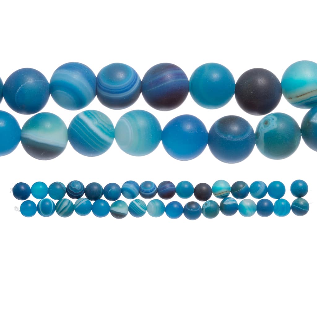 Agate Gemstone Bead Round Agate Bead 2040pcs 8mm Blue Striped Agate bead